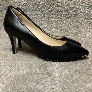 Cole Haan Grand Ambition Pumps Black Leather Pointed Toe Size 8B